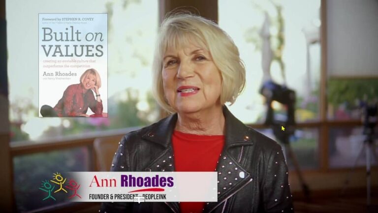 Ann Rhoades, culture coach video overlay